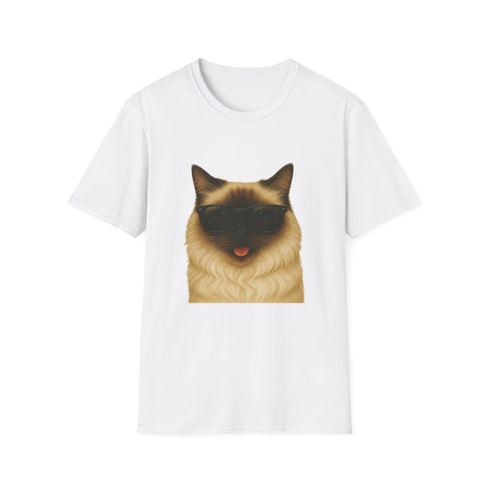 Ragdoll Cat Wearing Sunglasses - Adult T-Shirt