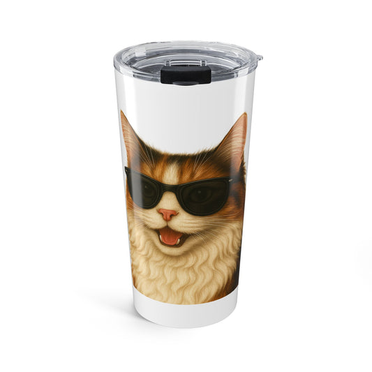 Calico Cat Wearing Sunglasses - 20oz Tumbler