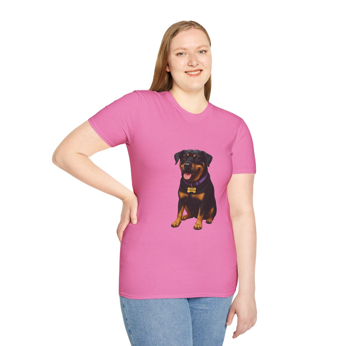 Dog Lover Unisex T-Shirt featuring Lab and Rottweiler Mix 'Pumpkin' by Too Cute Pets