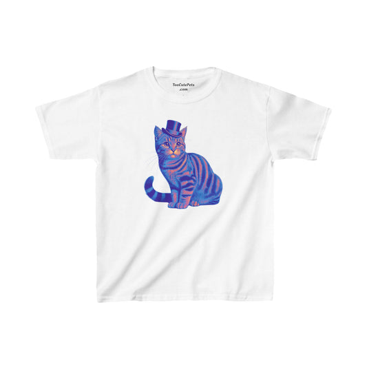 Tabby Wearing Top Hat Youth T-Shirt(Multi Color Image)