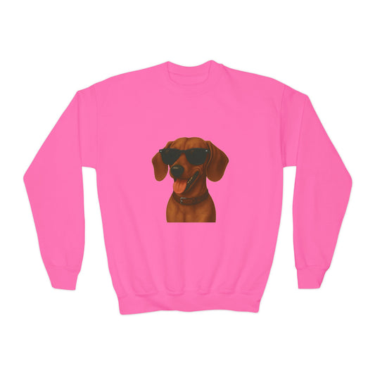 Dachshund Wearing Sunglasses - Youth Sweatshirt