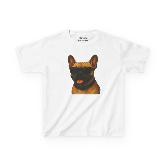 French Bulldog Wearing Sunglasses - Kids Tee