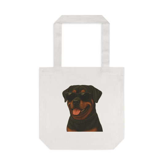 Rottweiler Wearing Sunglasses Cotton Tote Bag