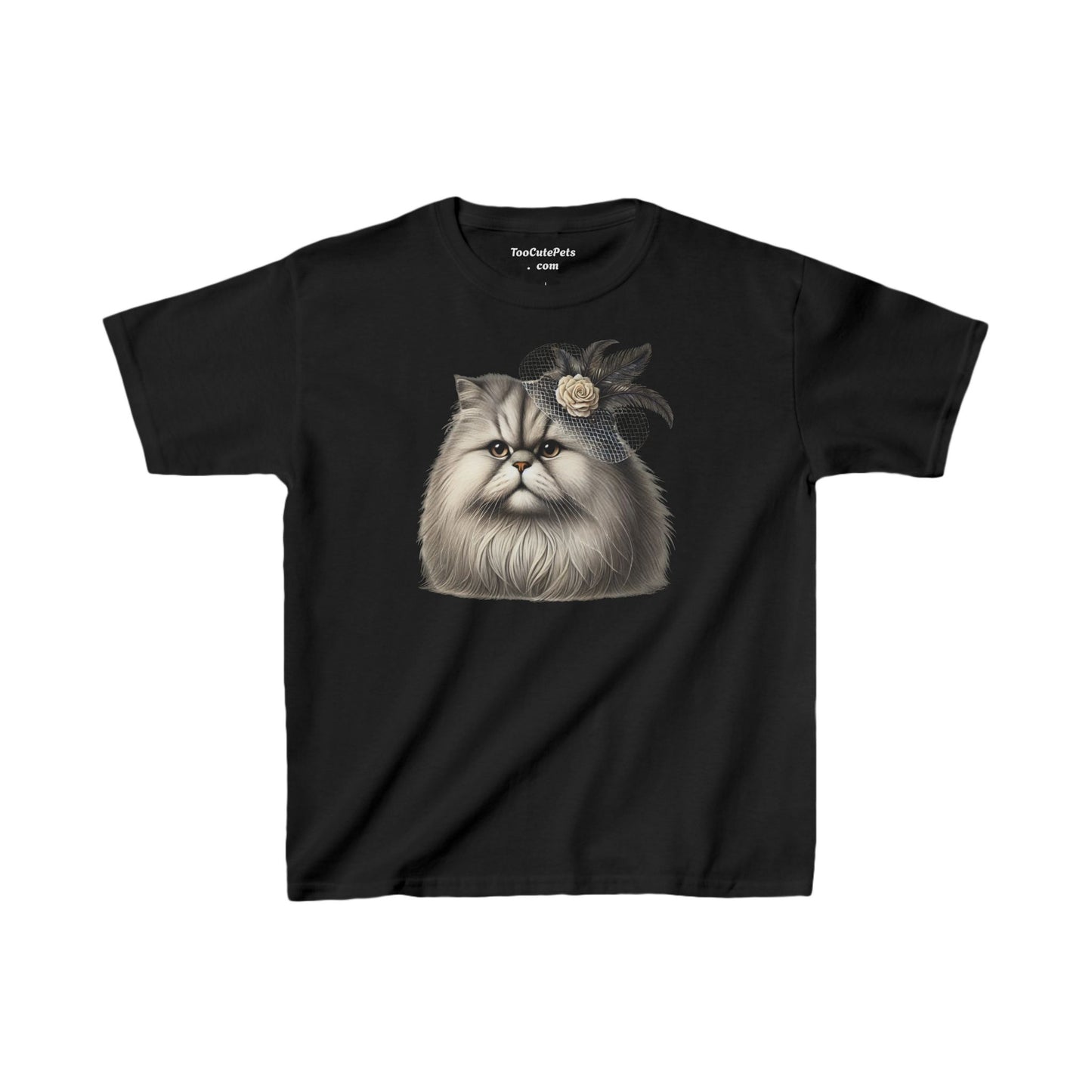 Persian Cat Wearing Fascinator Hat Youth T-Shirt - Too Cute Pets
