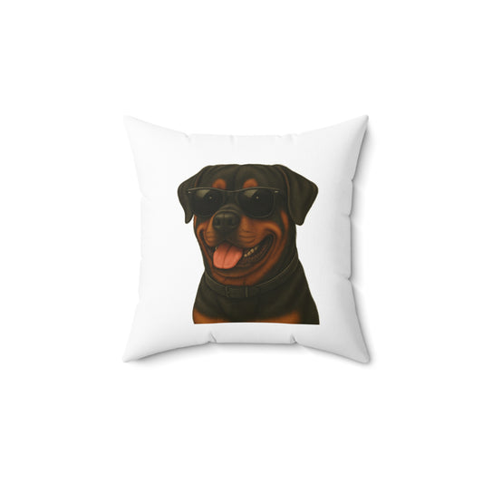 Rottweiler Wearing Sunglasses - Throw Pillow