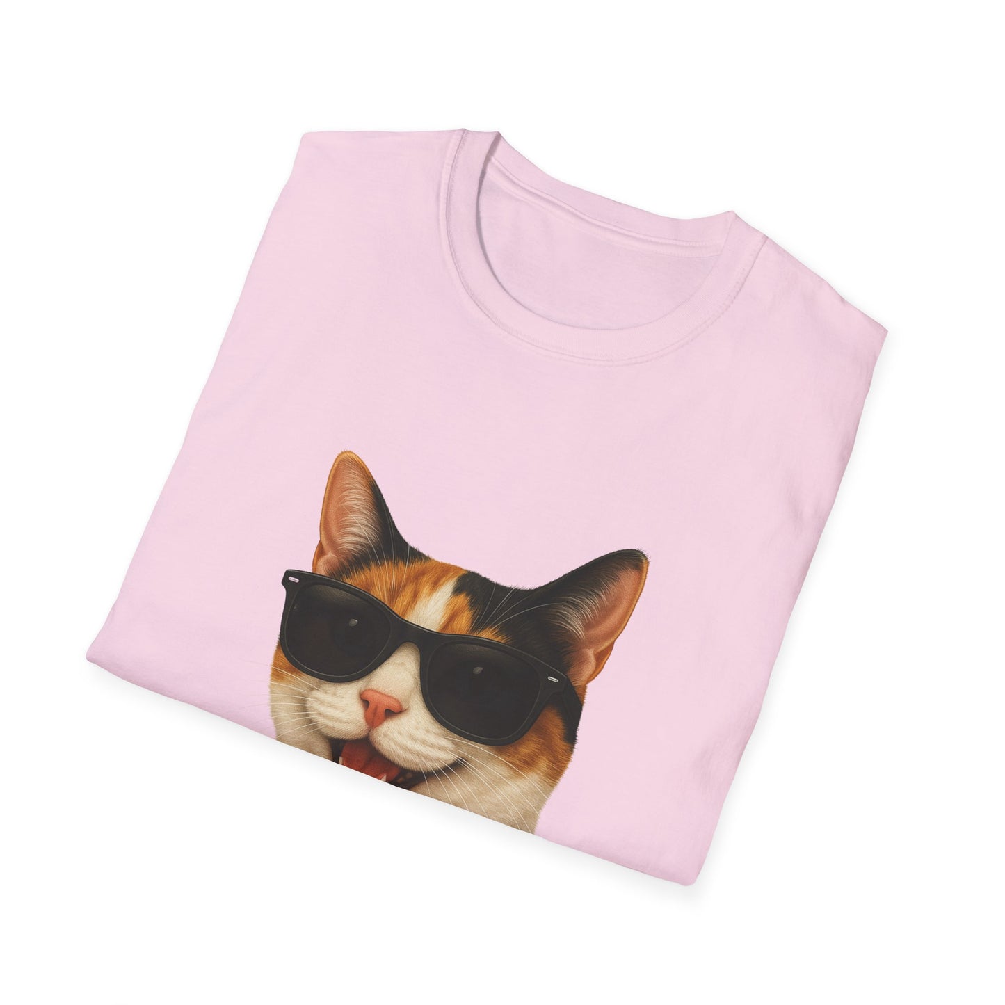 Calico Shorthair Cat Wearing Sunglasses - Adult T-Shirt