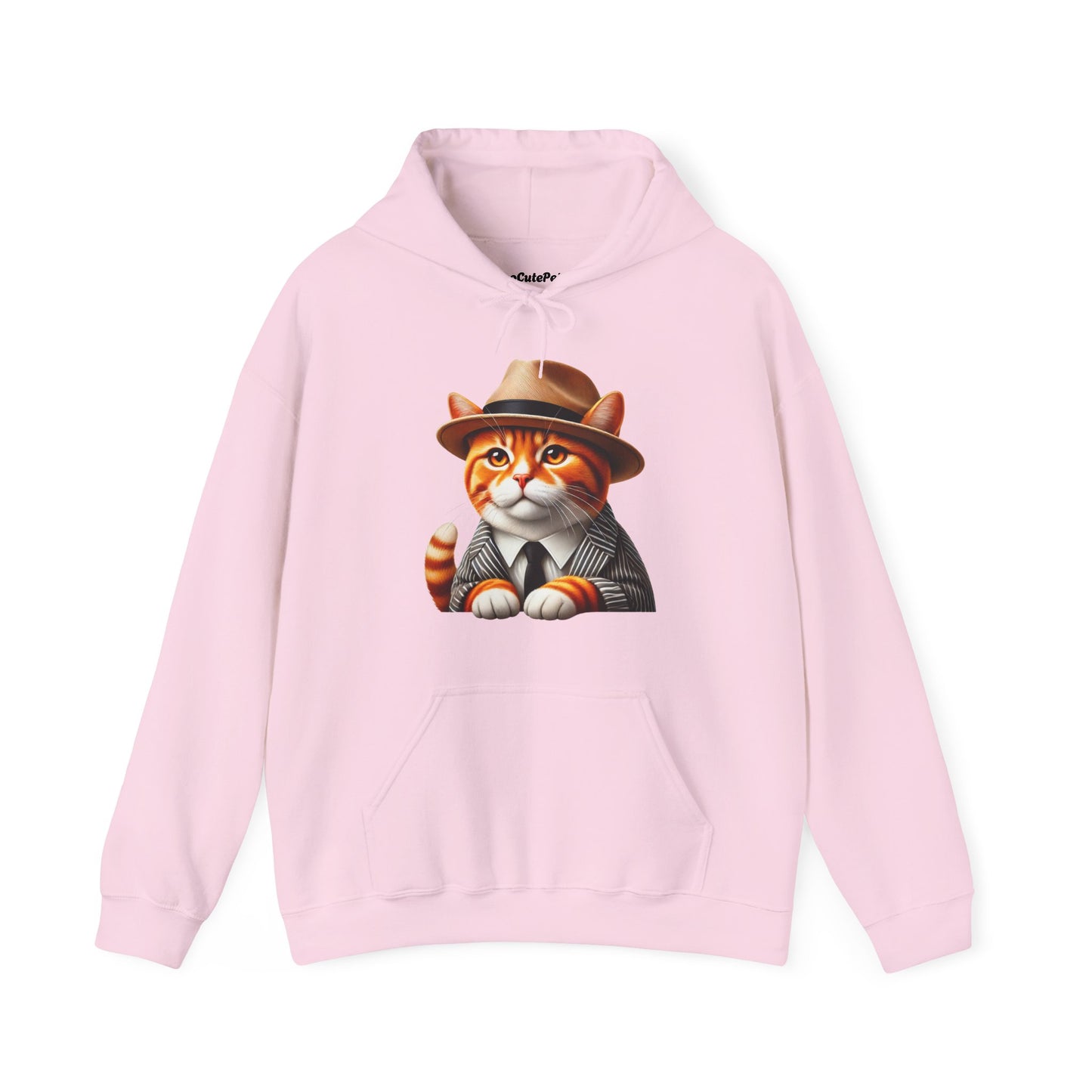 Tabby Cat in Fedora & Suit – Adult Unisex Hoodie