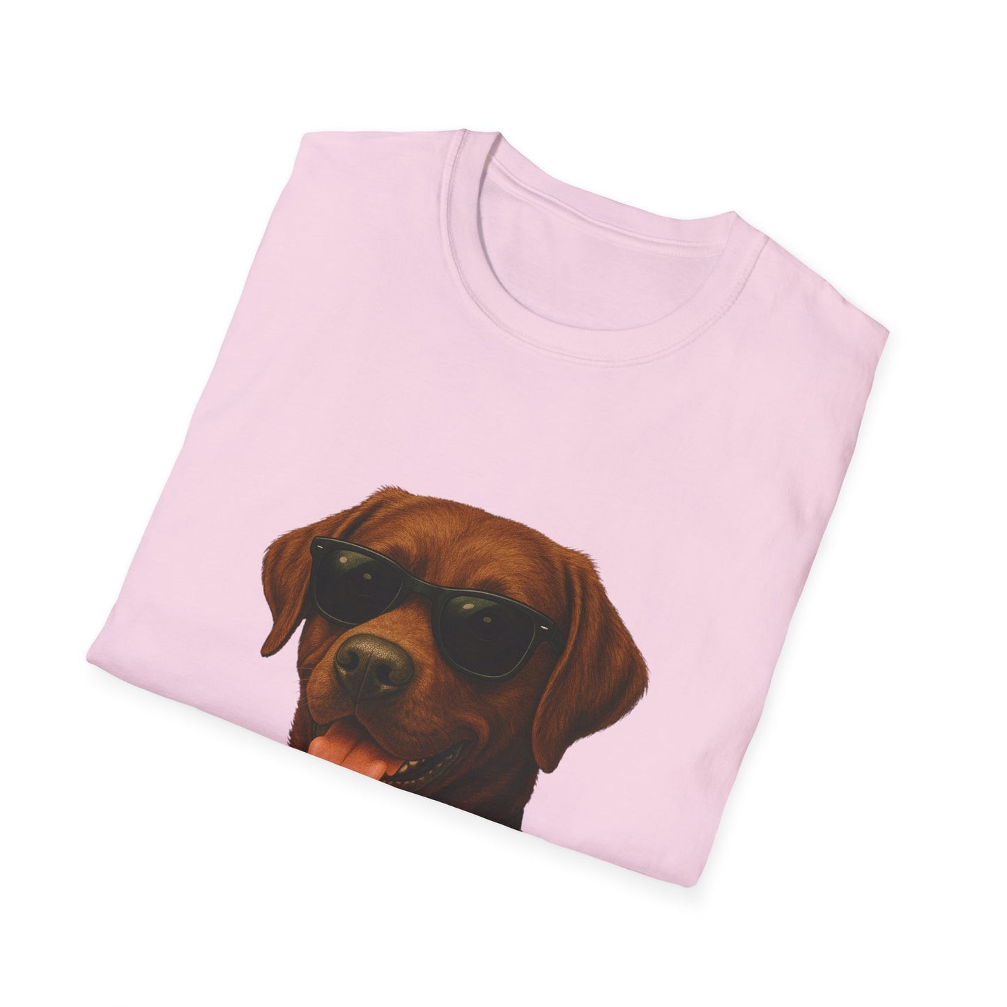 Brown Labrador Retriever Wearing Sunglasses - Adult T-Shirt