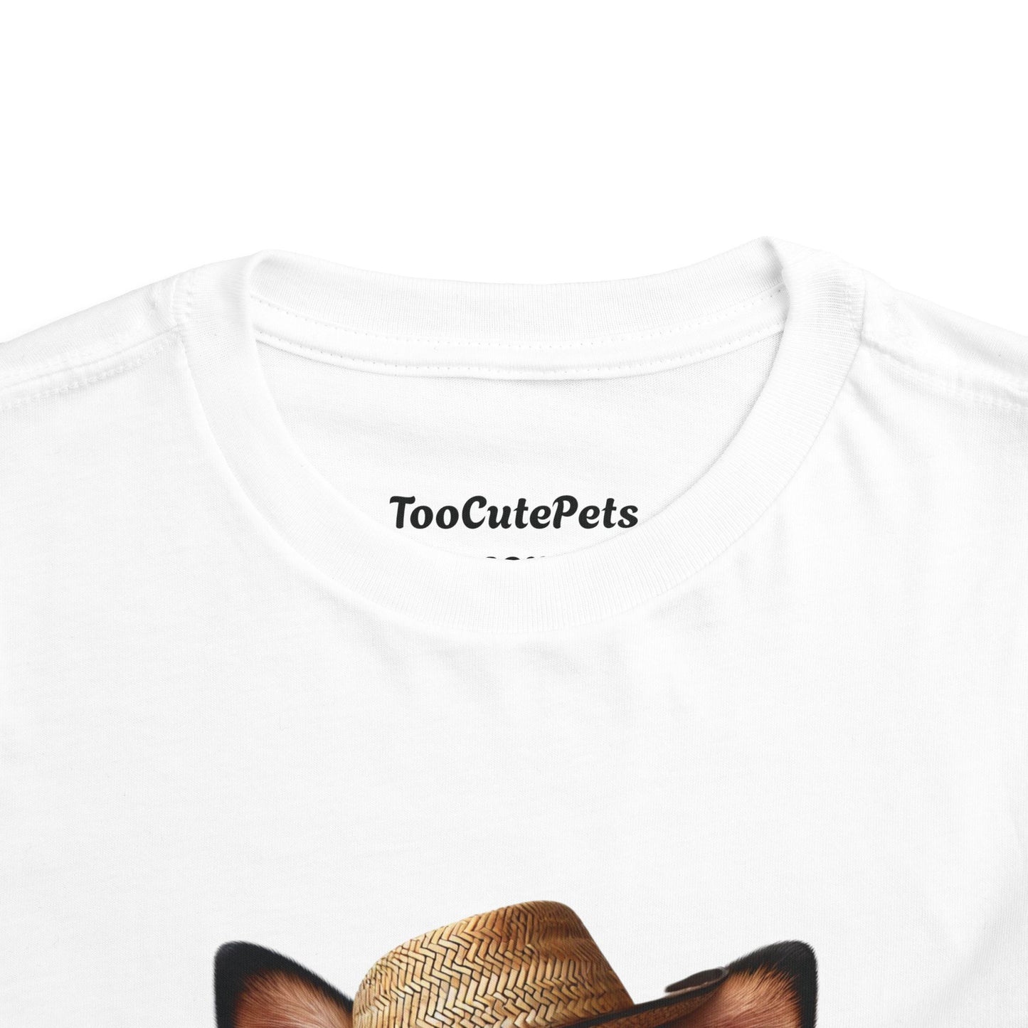 Cattle Dog Puppy Wearing Bandana & Straw Hat Toddler Tee - Too Cute Pets