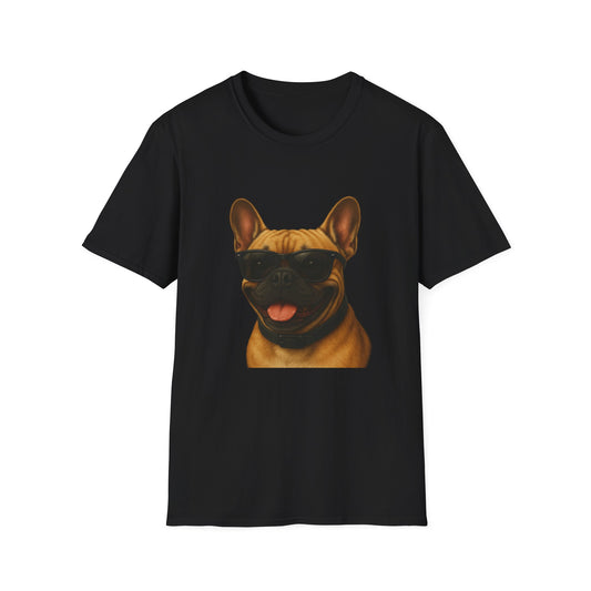 French Bulldog Wearing Sunglasses - Adult T-Shirt