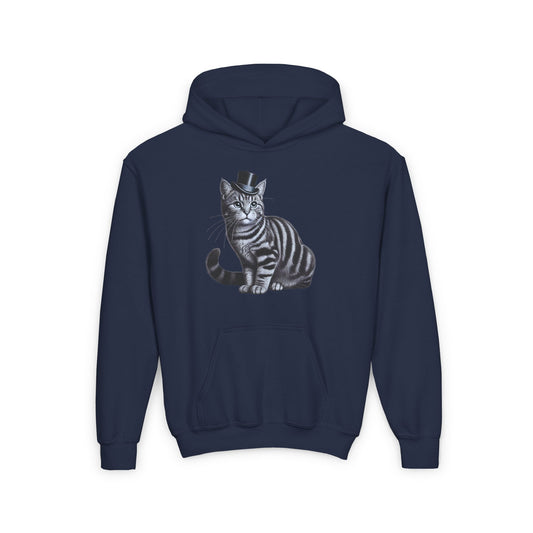 Tabby Wearing Top Hat - Youth Hoodie