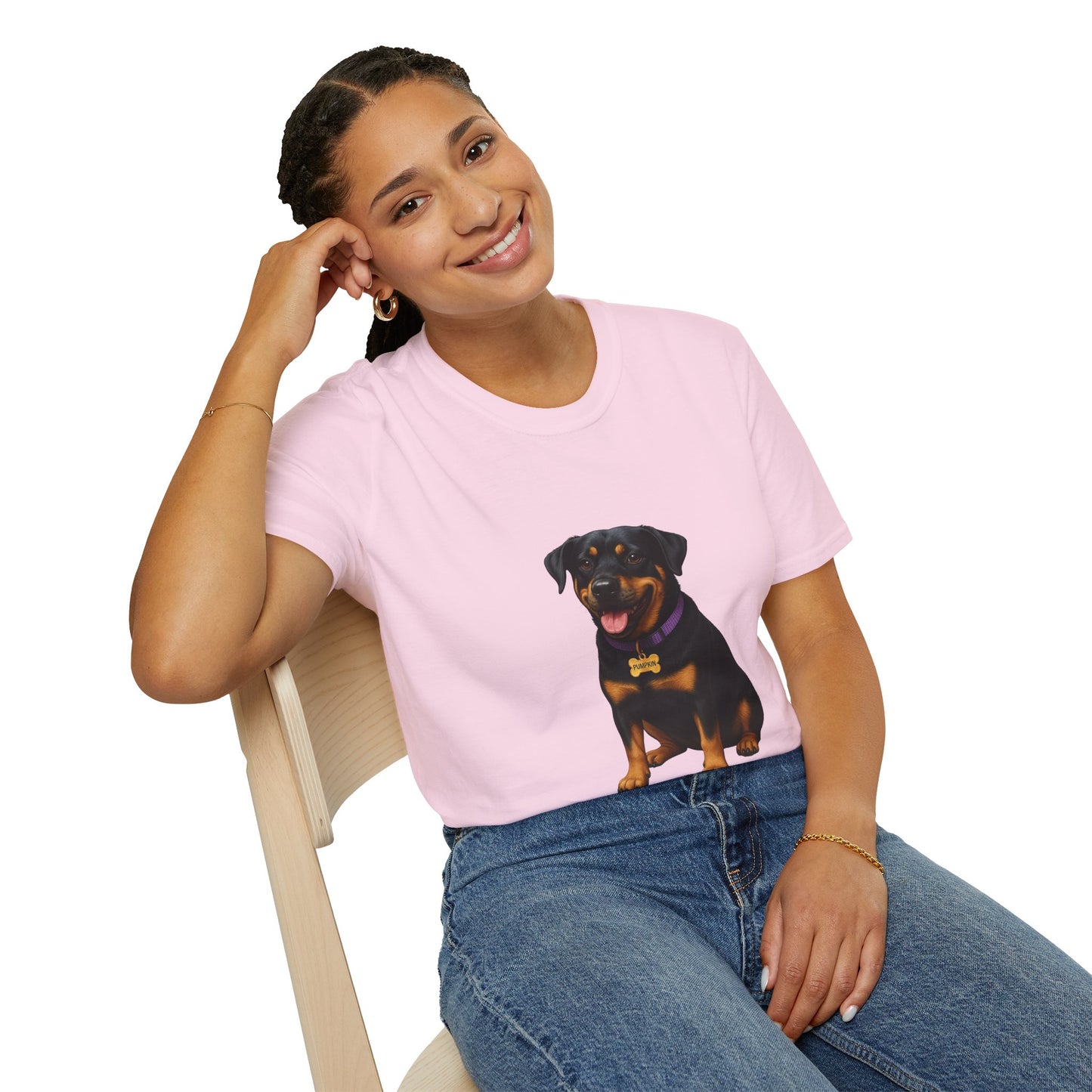 Dog Lover Unisex T-Shirt featuring Lab and Rottweiler Mix 'Pumpkin' by Too Cute Pets