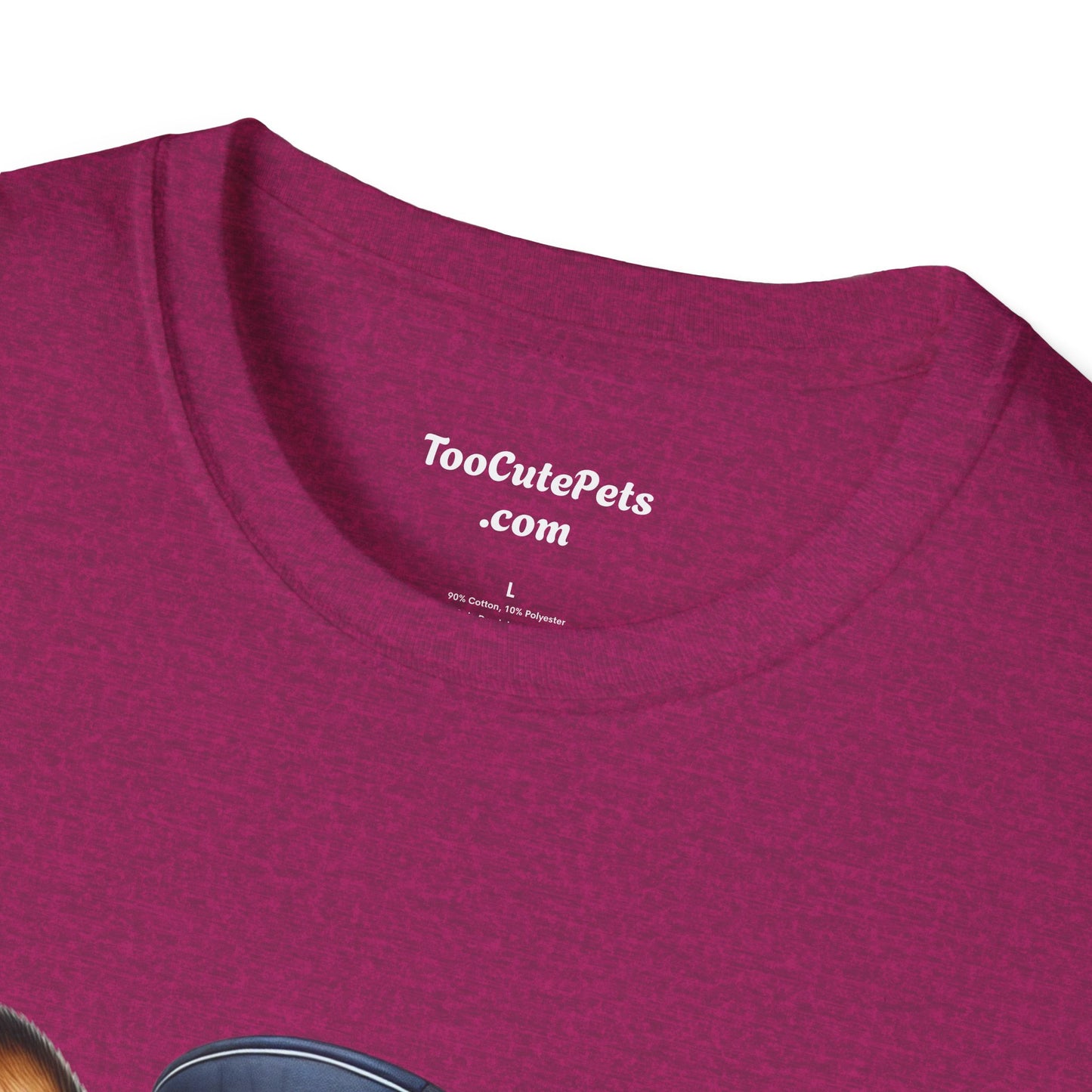 Cute Corgi Wearing A Train Conductors Hat - Adult T-Shirt - Too Cute Pets