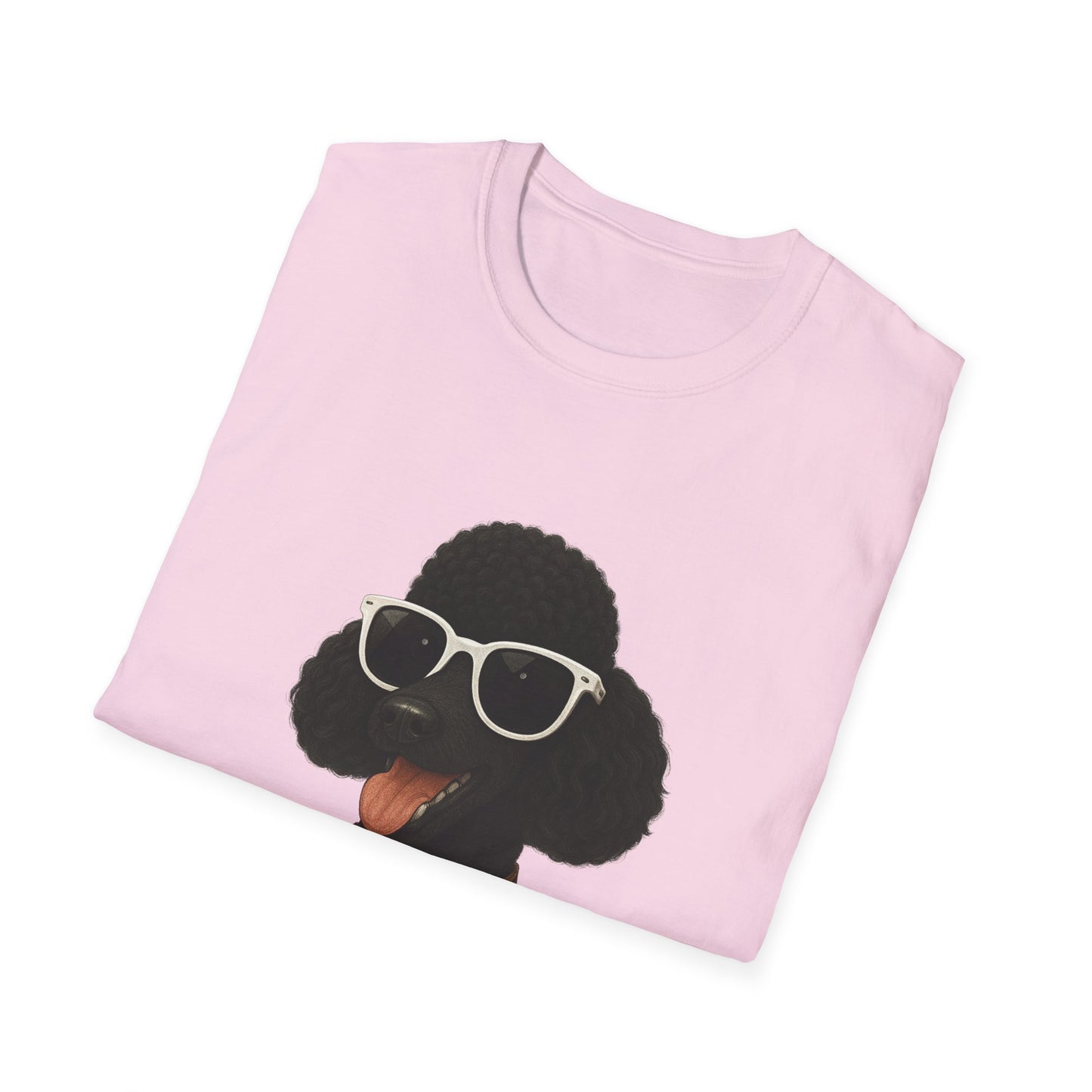 Black Poodle Wearing Sunglasses - Adult T-Shirt