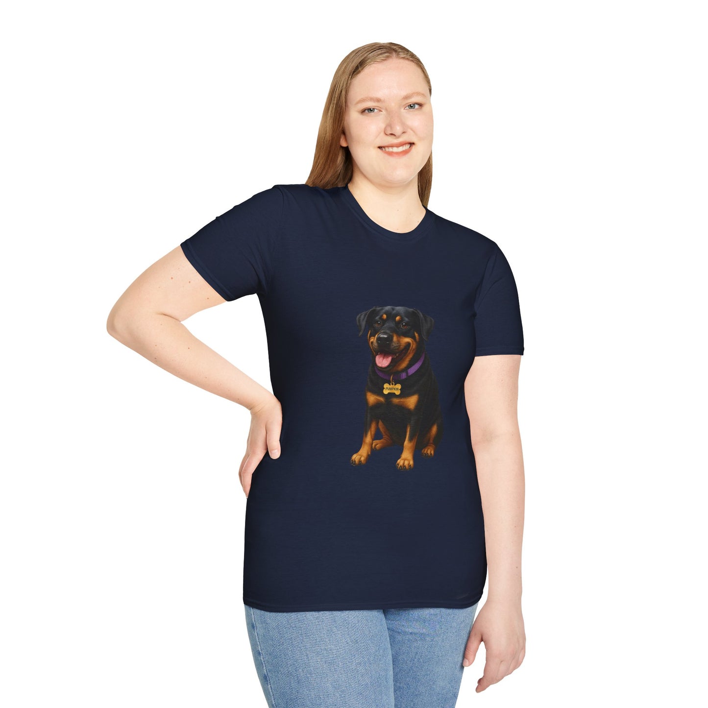 Dog Lover Unisex T-Shirt featuring Lab and Rottweiler Mix 'Pumpkin' by Too Cute Pets