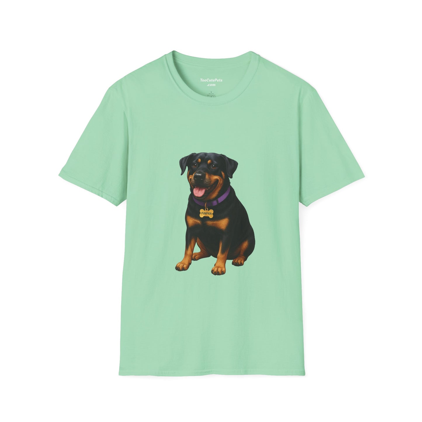 Dog Lover Unisex T-Shirt featuring Lab and Rottweiler Mix 'Pumpkin' by Too Cute Pets