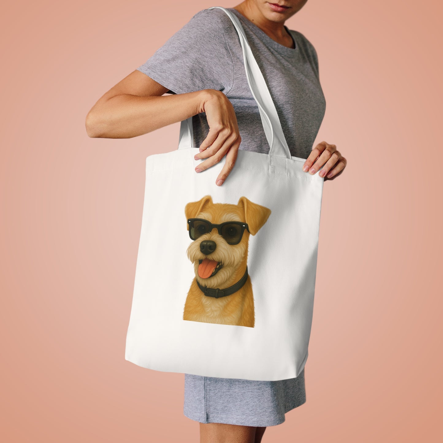 Miniature Schnauzer Wearing Sunglasses Cotton Tote Bag