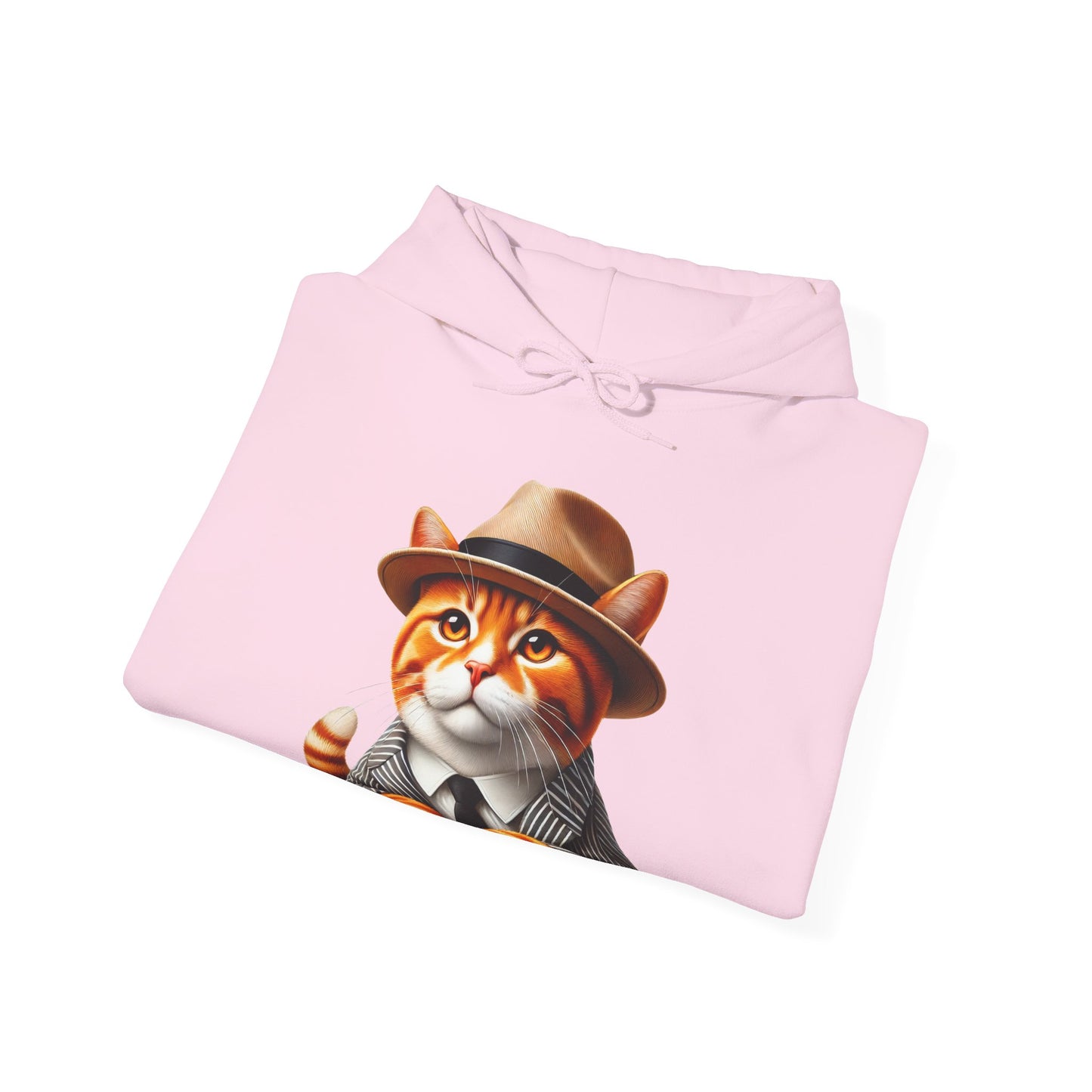 Tabby Cat in Fedora & Suit – Adult Unisex Hoodie