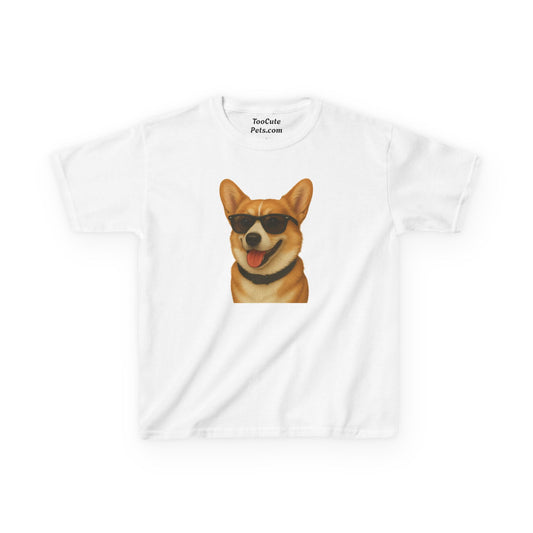 Pembroke Welsh Corgi Wearing Sunglasses - Kids Tee