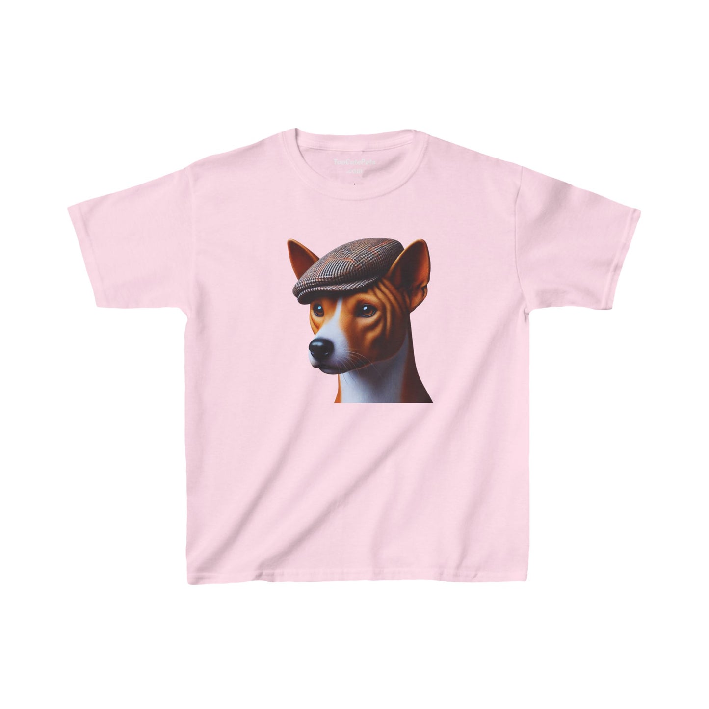 Basenji With Tweed Flat Cap Youth T-Shirt - Too Cute Pets