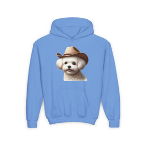 Maltese Wearing Cowgirl Hat Hooded Sweatshirt - Too Cute Pets