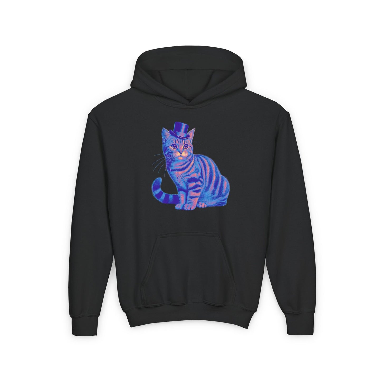 Tabby Wearing Top Hat (Multi Color Image) - Youth Hoodie - Too Cute Pets