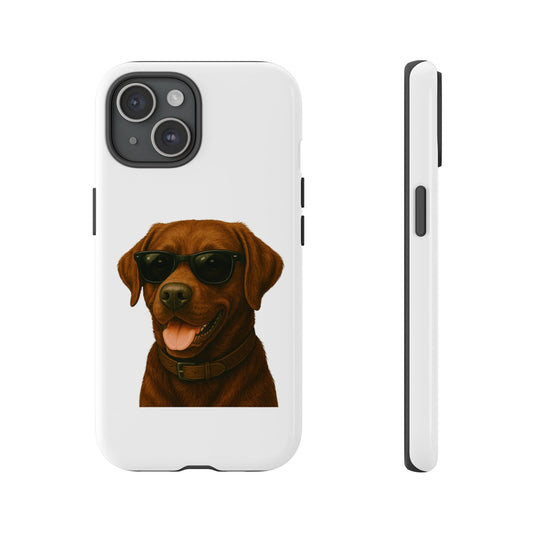 Brown Labrador Retriever Wearing Sunglasses - Tough Phone Case