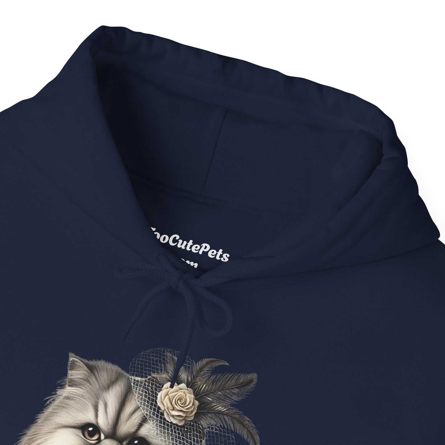 Persian Cat Wearing A Flower Fascinator - Adult Hoodie - Too Cute Pets