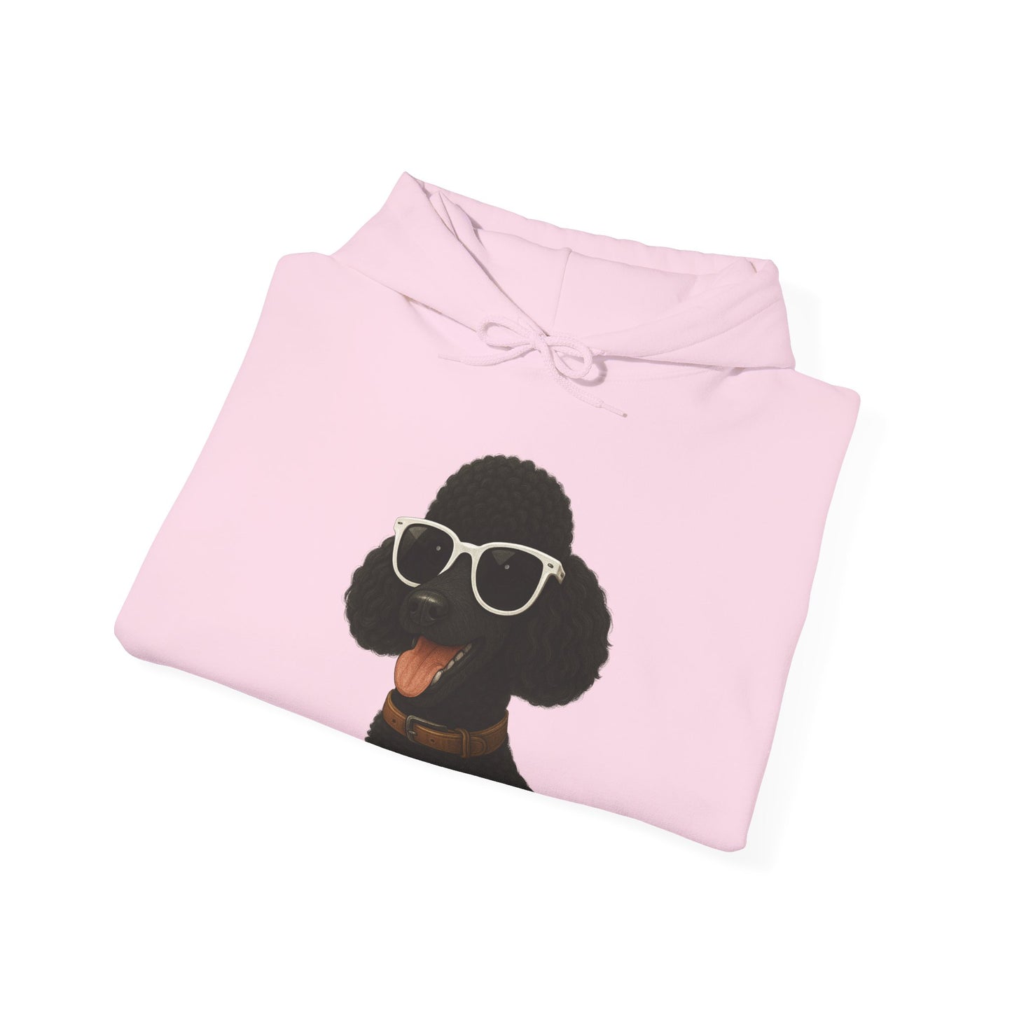Black Poodle Wearing Sunglasses - Adult Hoodie