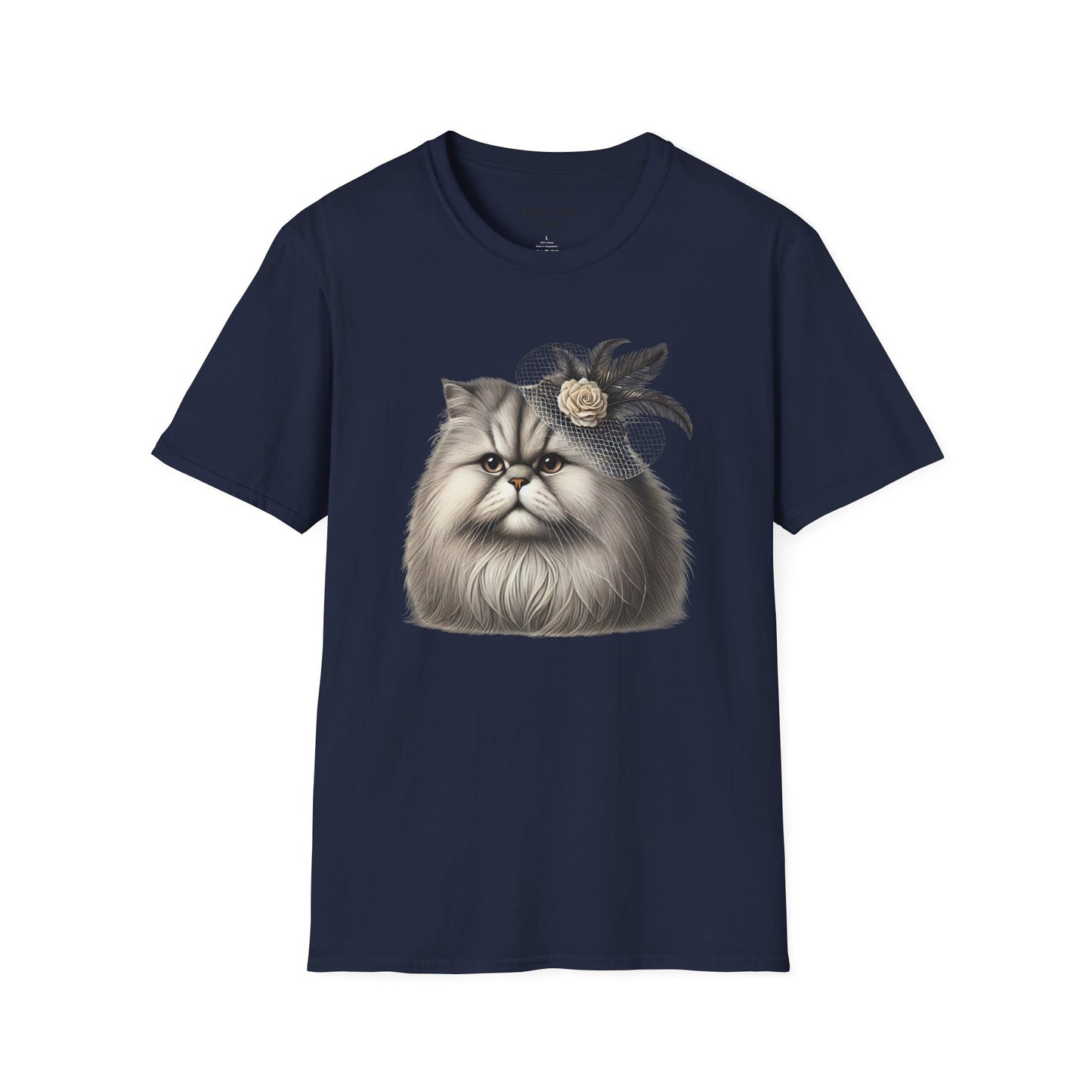 Persian Cat Wearing A Flower Fascinator - Adult T-Shirt -Too Cute Pets