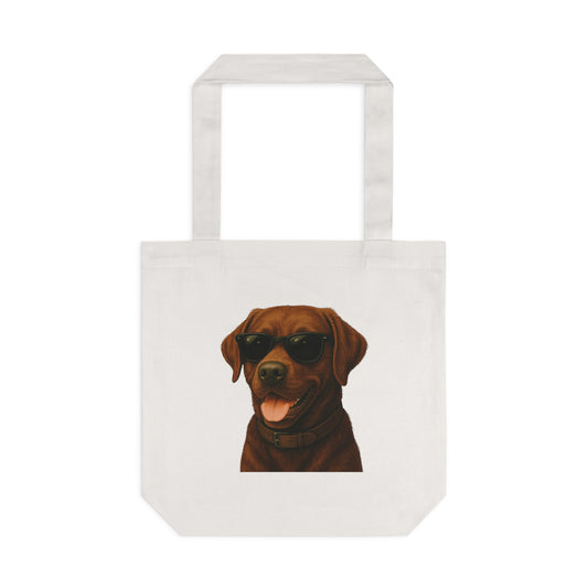 Brown Labrador Retriever Wearing Sunglasses Cotton Tote Bag