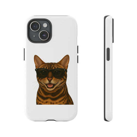 Bengal Cat Wearing Sunglasses - Tough Phone Case