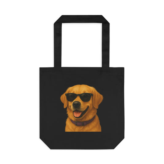 Golden Retriever Wearing Sunglasses Cotton Tote Bag