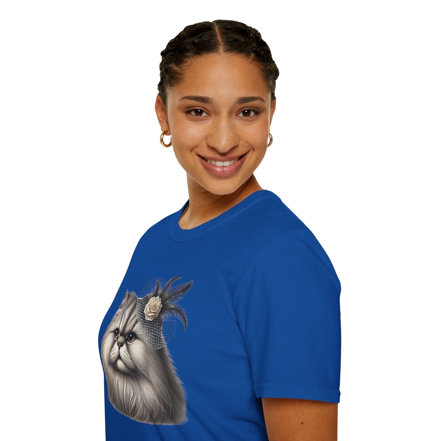 Persian Cat Wearing A Flower Fascinator - Adult T-Shirt -Too Cute Pets