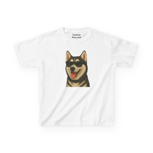 Siberian Husky Wearing Sunglasses - Kids Tee