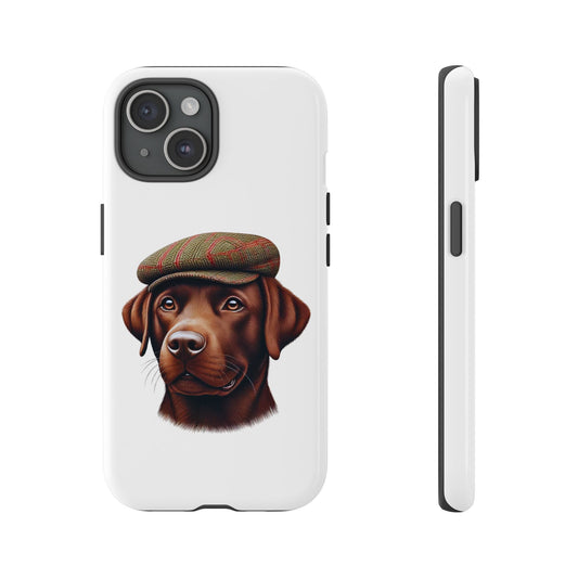 Labrador Wearing a Tweed Flat Cap - Tough Phone Case
