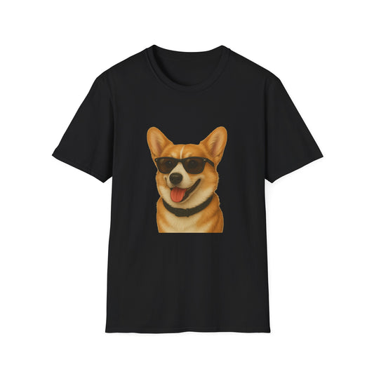 Corgi Wearing Sunglasses - Adult T-Shirt