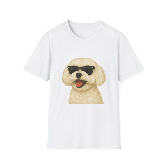 Maltese Wearing Sunglasses - Adult T-Shirt