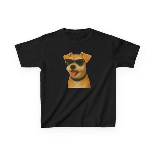 Miniature Schnauzer Wearing Sunglasses Kids Tee