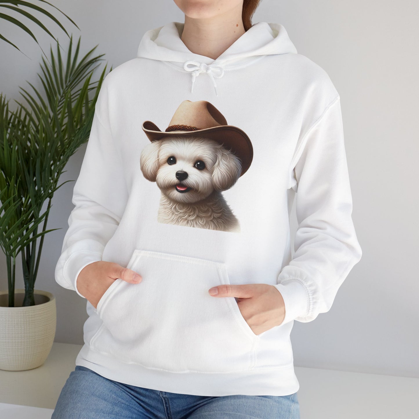 Cute Maltese Wearing A Cowgirl - Adult Hoodie - Too Cute Pets