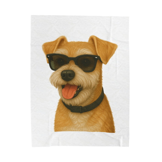 Miniature Schnauzer Wearing Sunglasses - Sherpa Blanket