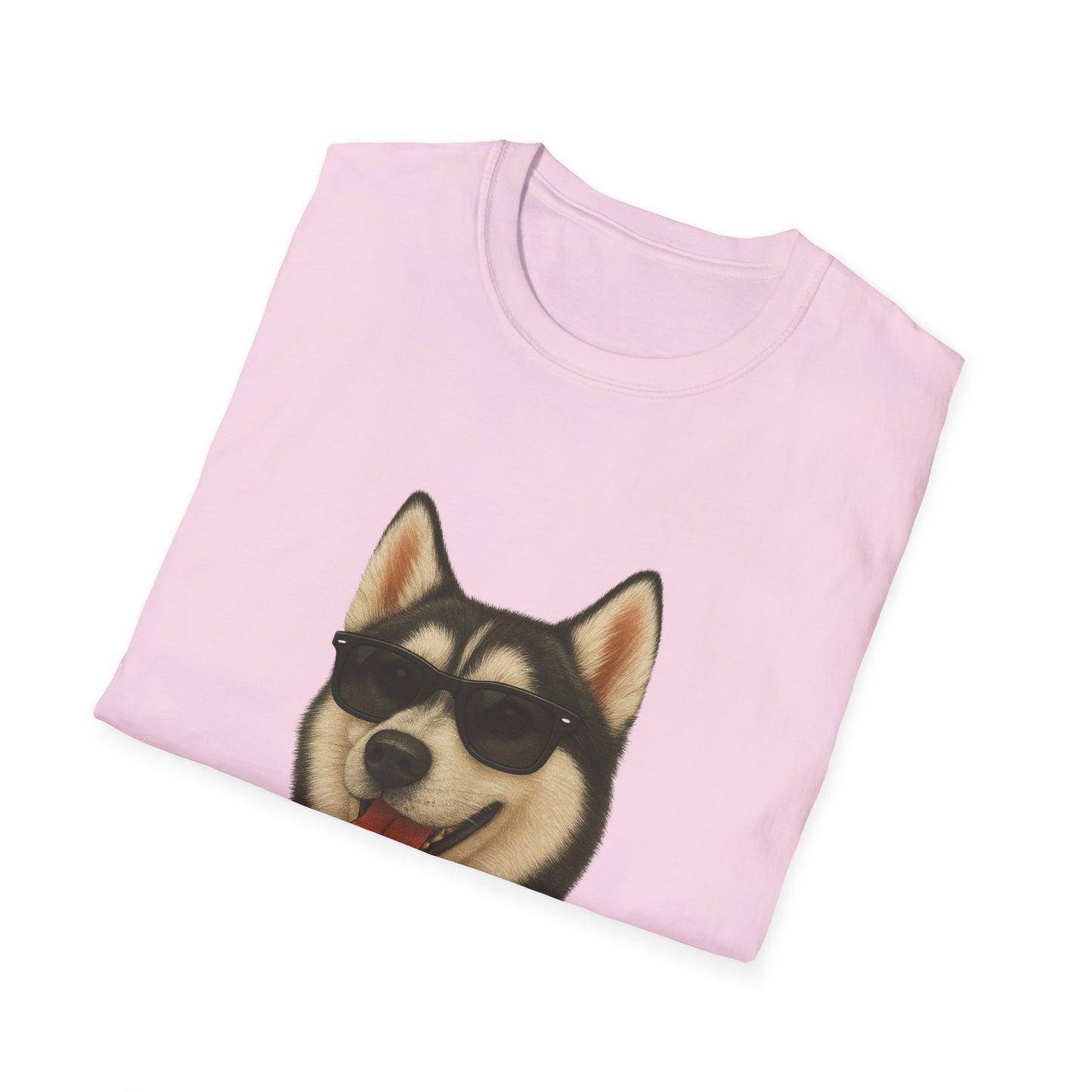Siberian Husky Wearing Sunglasses - Adult T-Shirt