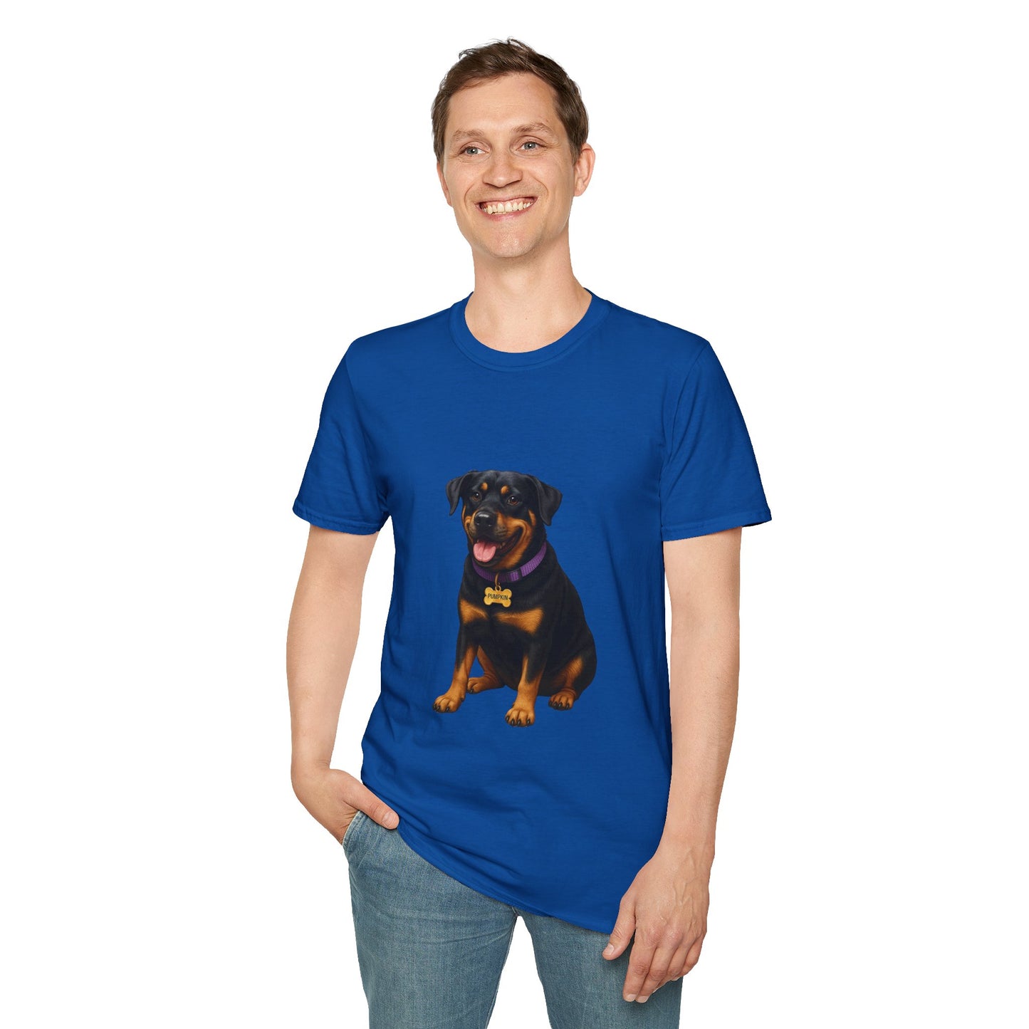 Dog Lover Unisex T-Shirt featuring Lab and Rottweiler Mix 'Pumpkin' by Too Cute Pets