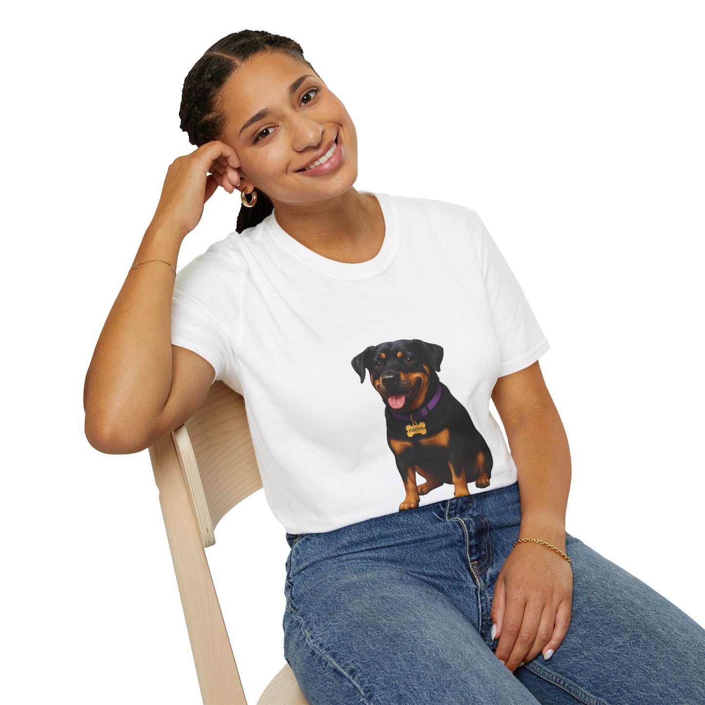 Dog Lover Unisex T-Shirt featuring Lab and Rottweiler Mix 'Pumpkin' by Too Cute Pets