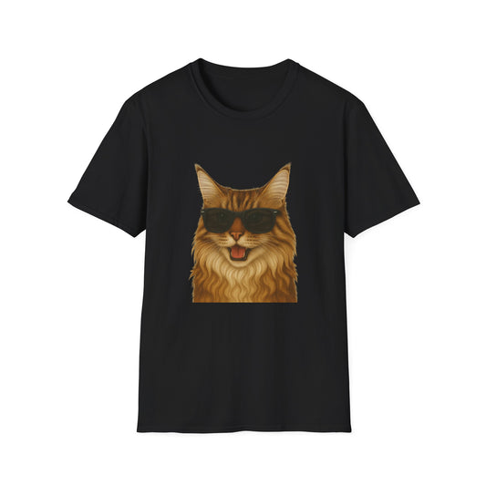 Maine Coon Wearing Sunglasses - Adult T-Shirt