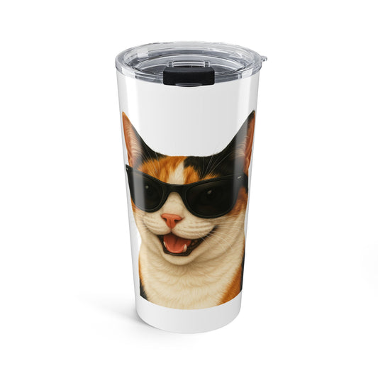 Calico Shorthair Cat Wearing Sunglasses - 20oz Tumbler