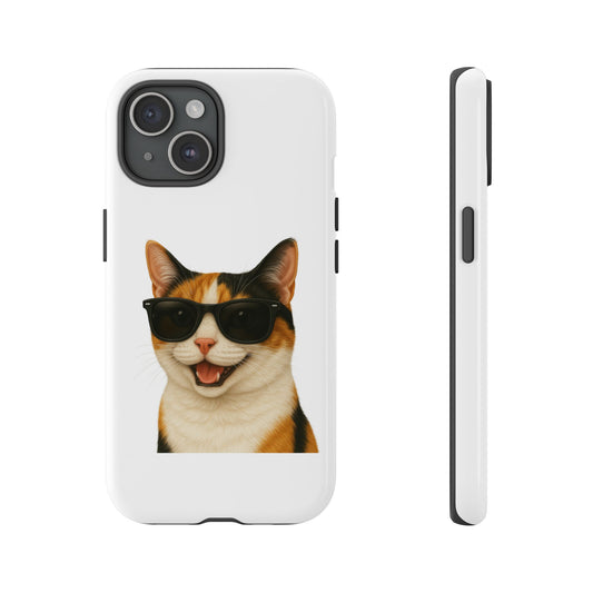 Calico Shorthair Cat Wearing Sunglasses - Tough Phone Case