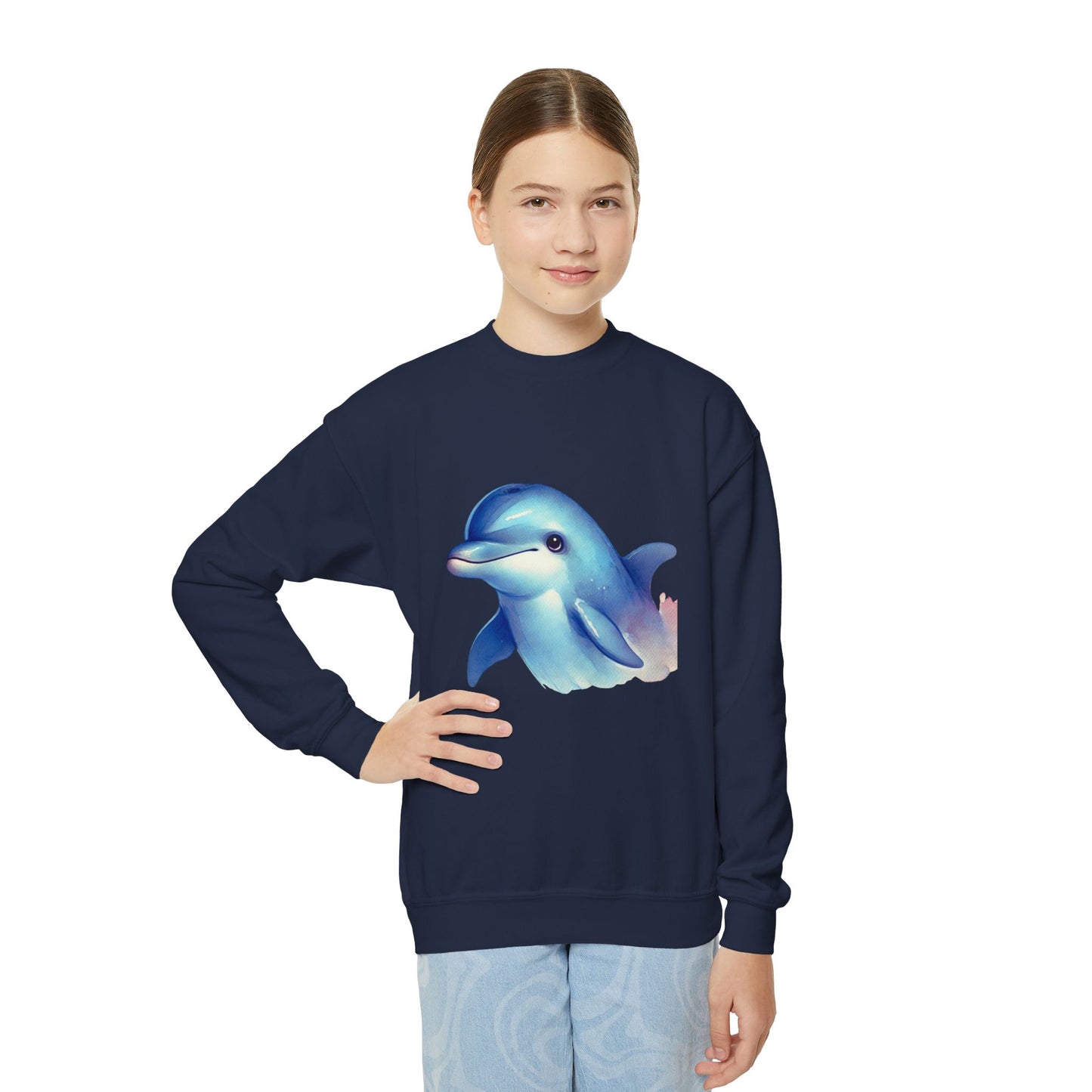 BayStar The Dolphin Youth Crewneck Sweatshirt - Comfy and Cute Style for Kids