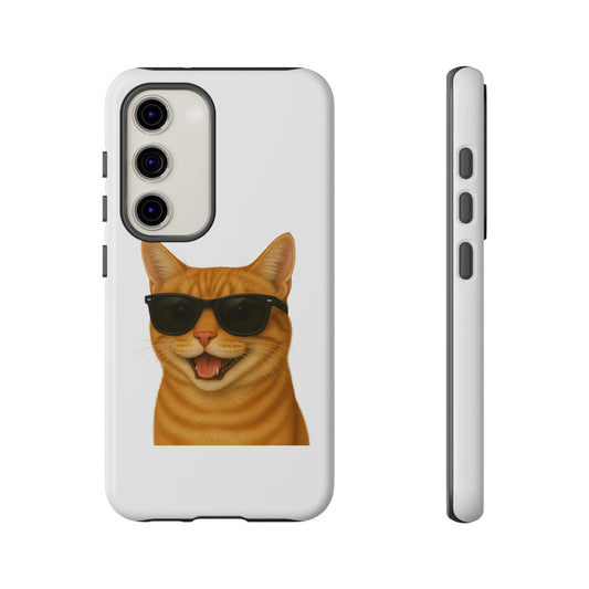 Orange Tabby Cat Wearing Sunglasses - Tough Phone Case
