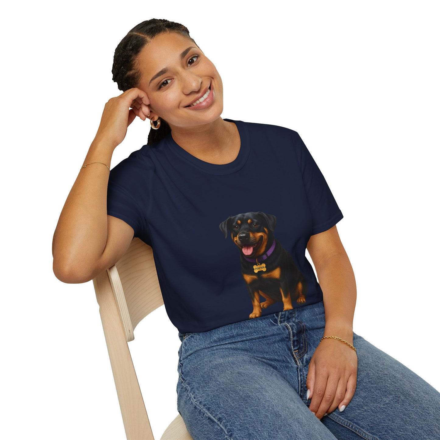Dog Lover Unisex T-Shirt featuring Lab and Rottweiler Mix 'Pumpkin' by Too Cute Pets